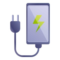 Phone charger icon. Cartoon of phone charger vector icon for web design isolated on white background