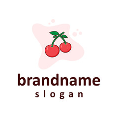 Fresh cherry logo design vector
