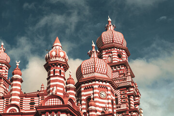 Red mosque, fabulous Arab architecture. © insomniafoto