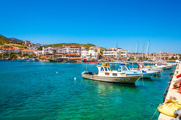 Fototapeta na wymiar Harbour view in Datca Town of Turkey