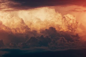 Dramatic heaven with big clouds and impressive lighting.