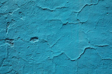 Blue concrete wall background texture with plaster. Old texture.