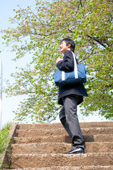 Fototapeta premium 通学する男子高校生