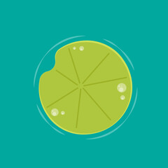 Lily pad vector. Lily pad logo design. © Supakorn
