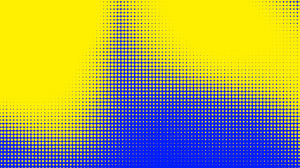 Dots halftone blue yellow color pattern gradient texture with technology digital background. Dots pop art comics with summer background.