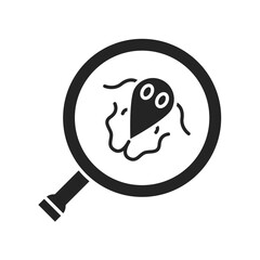 Giardiasis check black glyph icon. Medical examination concept. Pictogram for web, mobile app, promo. UI UX design element.