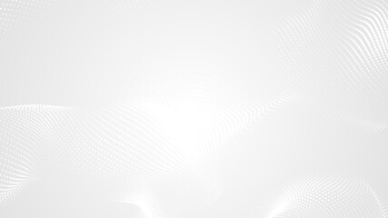 Dot white gray wave light technology texture background. Abstract big data digital concept. 3d rendering.