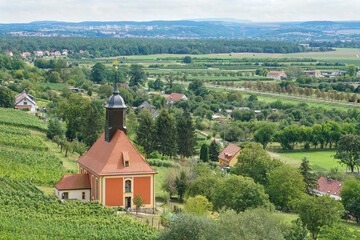 The "Weinbergskirche" in Dresden Pillnitz. It is a small chapel in the middle of a Saxon vineyard