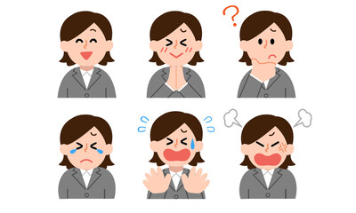 スーツ姿の女性上半身セット