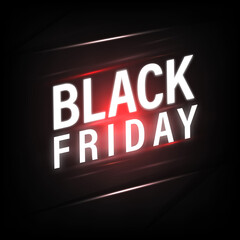 Obraz premium Black friday banner neon on background Black