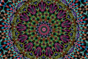 Abstract multicolored fractal neon background