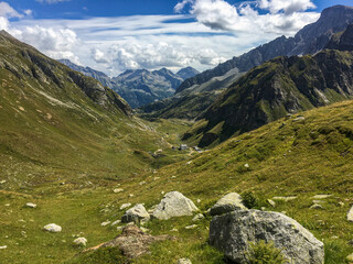 Panoramic view of the Vannino valley, in Italy.