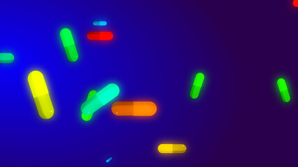 Drug prescription forpill medicine capsule pattern with blue background. Abstract healthcare technology and science medical  concept.