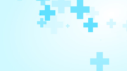 Obraz premium Medical white blue cross pattern background.