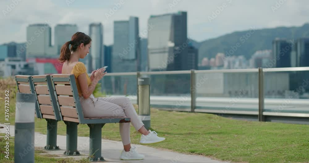 Canvas Prints woman use of mobile phone at outdoor