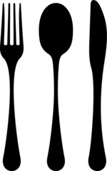 Vector illustration of the fork, spoon and knife