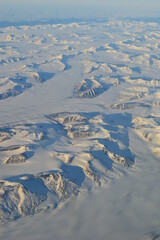 Arctic Svalbard (Spitsbergen) close to the North Pole seen from above 