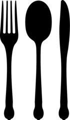 Vector illustration of the fork, spoon and knife