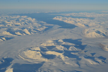 Fototapeta premium Arctic Svalbard (Spitsbergen) close to the North Pole seen from above 