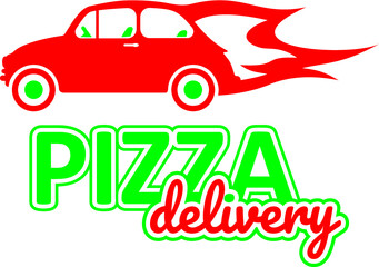 Vector illustration of the pizza delivery