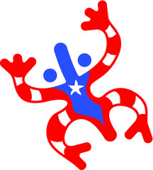 Vector illustration of the taino coqui frog symbol