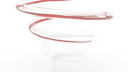 Spiral tube red liquid Medical science background Super Slow Motion 1000fps 4k - Powered by Adobe