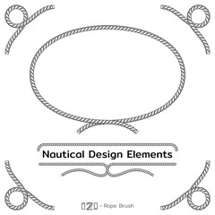 Rope design elements. Frame for text of marine theme. Template for nautical design. Sea speech bubble. Vector