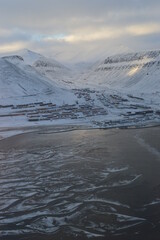 Sunset over Svalbard (Spitsbergen) North of the Arctic Circle
