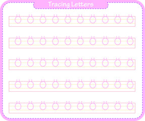 Preschool worksheet trace letters. Basic writing and learning practices