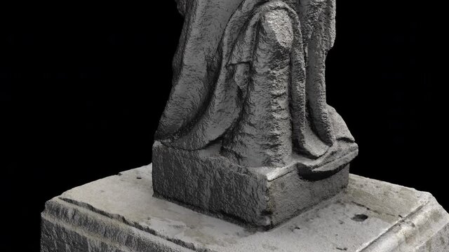 Pan statue - rotation loop - detail - 3D model animation on a black background