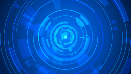 Circle blue technology Hi-tech dark background. Abstract graphic digital future concept design.