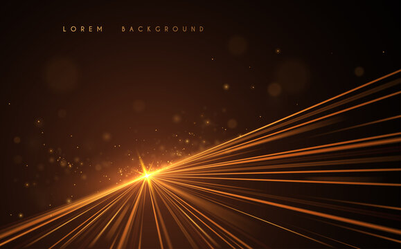 Abstract Gold Light Lines With Sparks