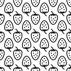 Vector icon, illustration of fruit. Strawberry pattern