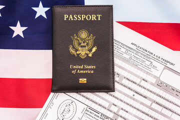 Naklejka premium Form to request a new American passport.