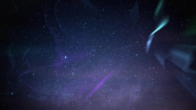 Aurora Milky Way Galaxy Time Lapse In Spring Sky 03