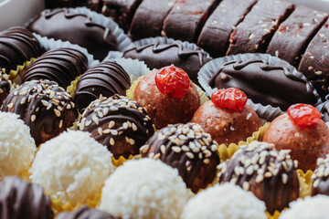 Handmade sweets for the holiday. Vegan raw sweets.