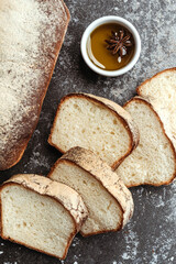 Delicious homemade sliced white bread.