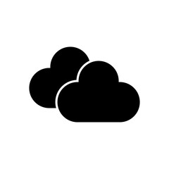 Cloudy day icon vector. Black flat cloudy day icon isolated on white background.
