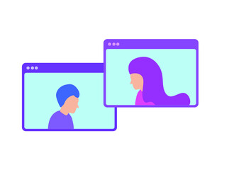 Video call conference, working from home, social distancing, business discussion