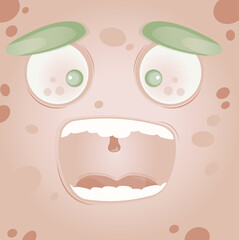 Monster. The beige monster screams.