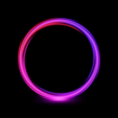 Abstract multicolor circle line of light with a transparent background, isolated and easy to edit. Vector Illustration