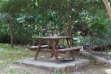 Fototapeta na wymiar wooden bench in the park
