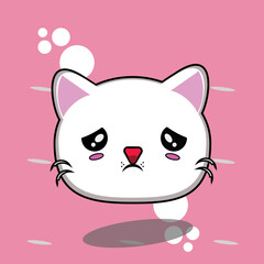 cute cat with sad expression