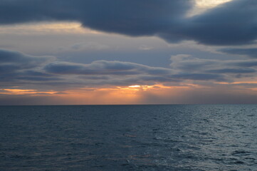 Naklejka premium Sunset in the ice fjords of the Norwegian Archipelago of Svalbard, Norway