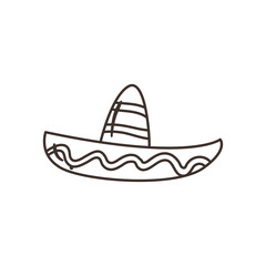 mexican hat free form line style icon vector design