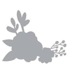 Print Hand-drawing silhouette background. Vector flowers. Element for design.