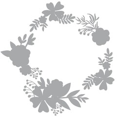 Print Hand-drawing silhouette background. Vector flowers. Element for design.