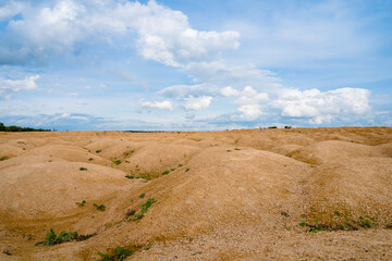 Sand dunes of bizarre shape, the landscape is similar to the surface of Mars