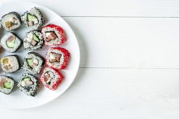 Sushi traditional dish of the Japanese kitchen