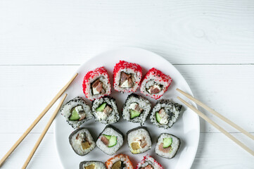 Sushi traditional dish of the Japanese kitchen